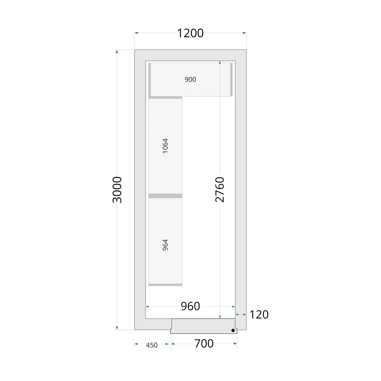 TEFCOLD - panely ke stavebnicovým boxům 120 mm CR 120x300x220
