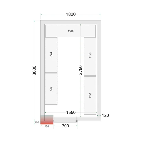 TEFCOLD - policový regálový modul – sada CRNF1830