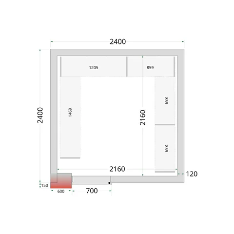 TEFCOLD - policový regálový modul – sada CRNF2424