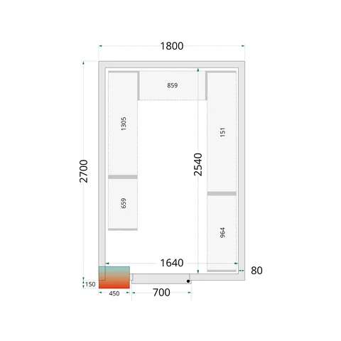 TEFCOLD - policový regálový modul – sada CRPF1827