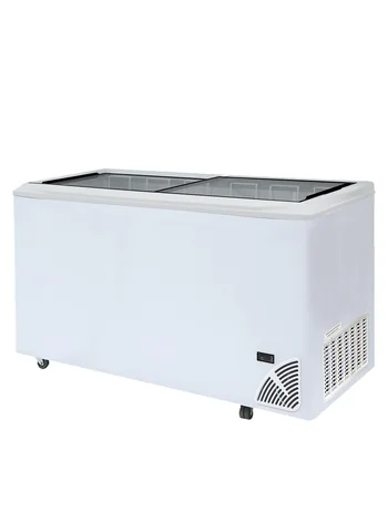 TEFCOLD - pultová mraznička prosklené rovné víko ARO 601/2 Bílá hrana | Byfal
