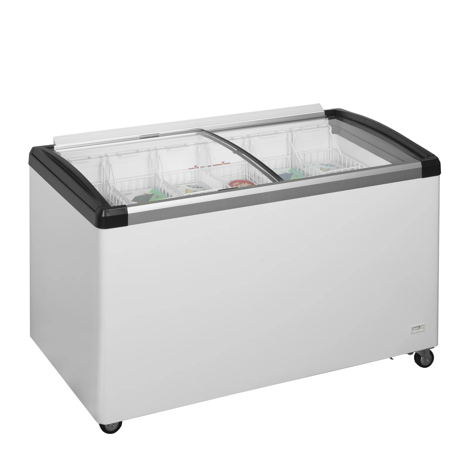 TEFCOLD - pultová mraznička prosklené oblé víko IDB400-W1
