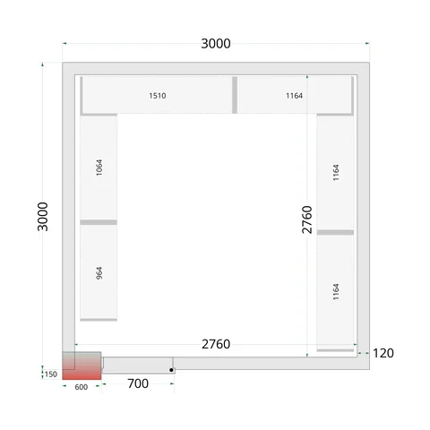 TEFCOLD - policový regálový modul – sada CRNF3030