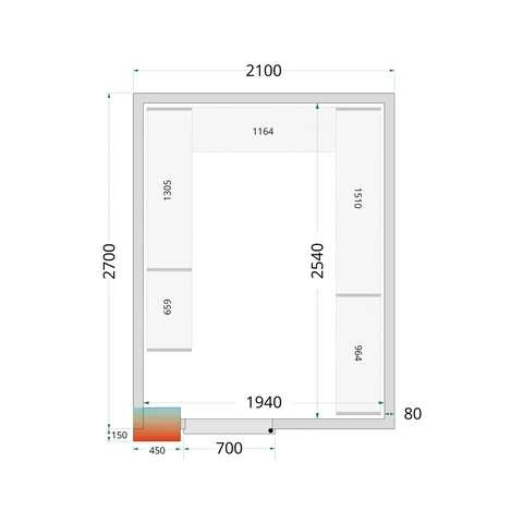 TEFCOLD - policový regálový modul – sada CRPF2127