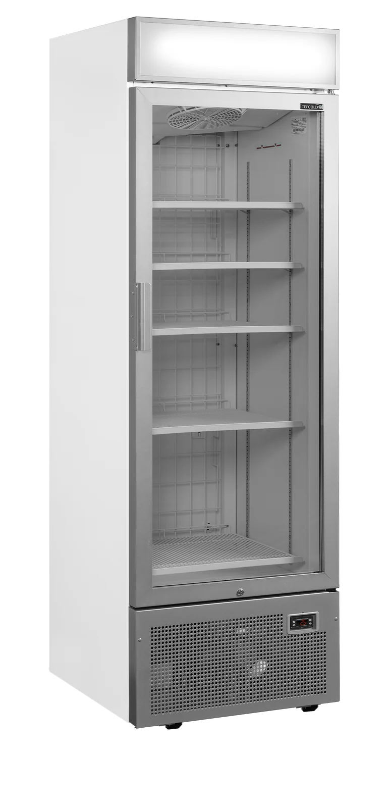 TEFCOLD - mrazicí skříň prosklené dveře, stříbrný rám UFSC1450GCP NF Stříbrný