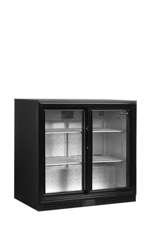 TEFCOLD - minibar prosklené posuvné dveře, černá DB201S
