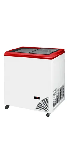 TEFCOLD - pultová mraznička prosklené rovné víko ARO 201/2 Červená hrana | Byfal