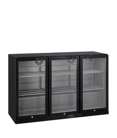 TEFCOLD - minibar prosklené křídlové dveře, černá DB302H