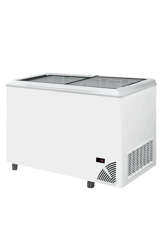 TEFCOLD - pultová mraznička prosklené rovné víko ARO 501/2 Bílá hrana | Byfal