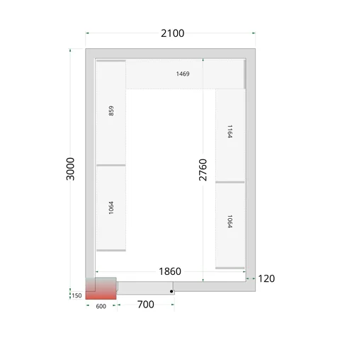 TEFCOLD - policový regálový modul – sada CRNF2130