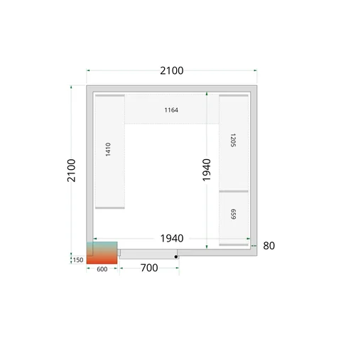 TEFCOLD - policový regálový modul – sada CRPF2121