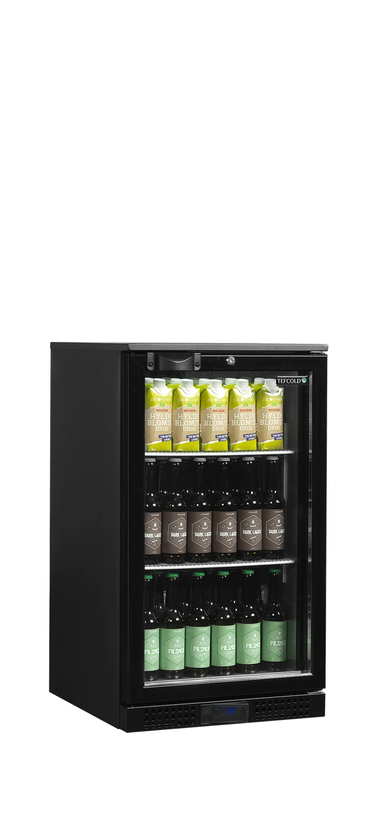 TEFCOLD - minibar prosklené křídlové dveře, černá DB106H