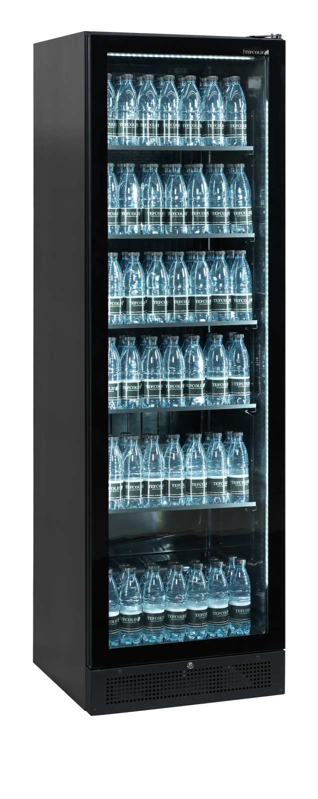 TEFCOLD - chladicí skříň prosklené dveře, černá SCU 1425 bezrámový
