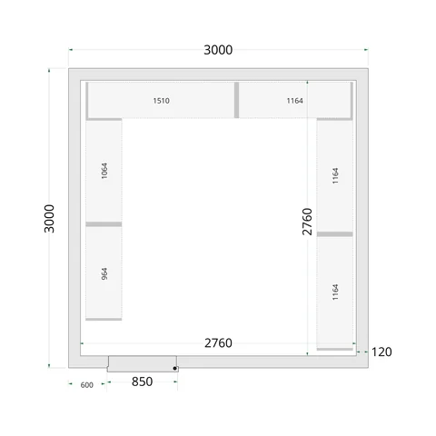 TEFCOLD - panely ke stavebnicovým boxům 120 mm CR 300x300x220 WD