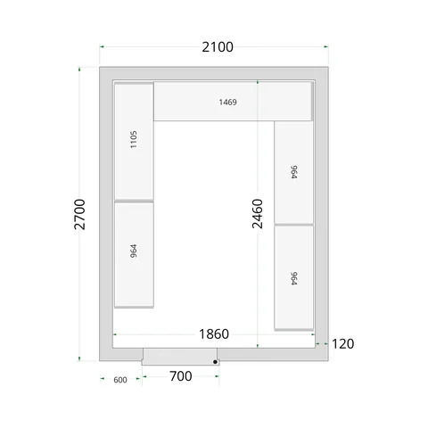 TEFCOLD - panely ke stavebnicovým boxům 120 mm CR 210x270x220