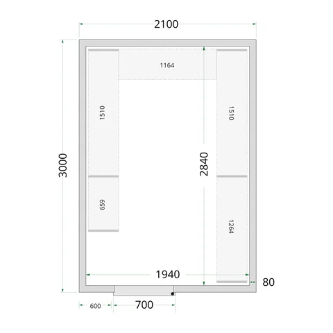 TEFCOLD - panely ke stavebnicovým boxům 80 mm CR 210x300x220
