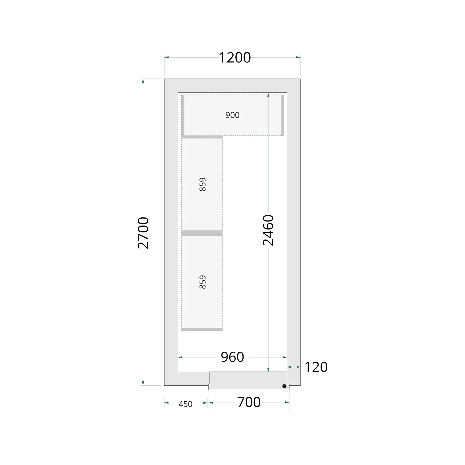 TEFCOLD - panely ke stavebnicovým boxům 120 mm CR 120x270x220