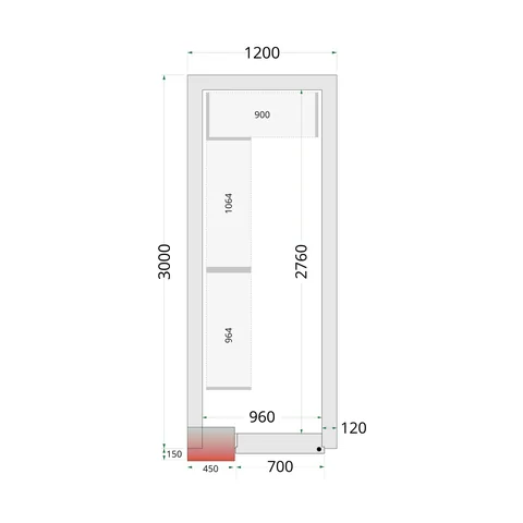TEFCOLD - policový regálový modul – sada CRNF1230
