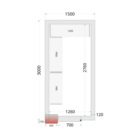 TEFCOLD - policový regálový modul – sada CRNF1530