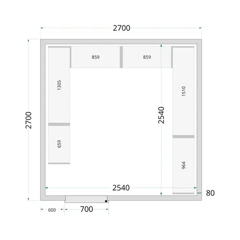 TEFCOLD - panely ke stavebnicovým boxům 80 mm CR 270x270x220