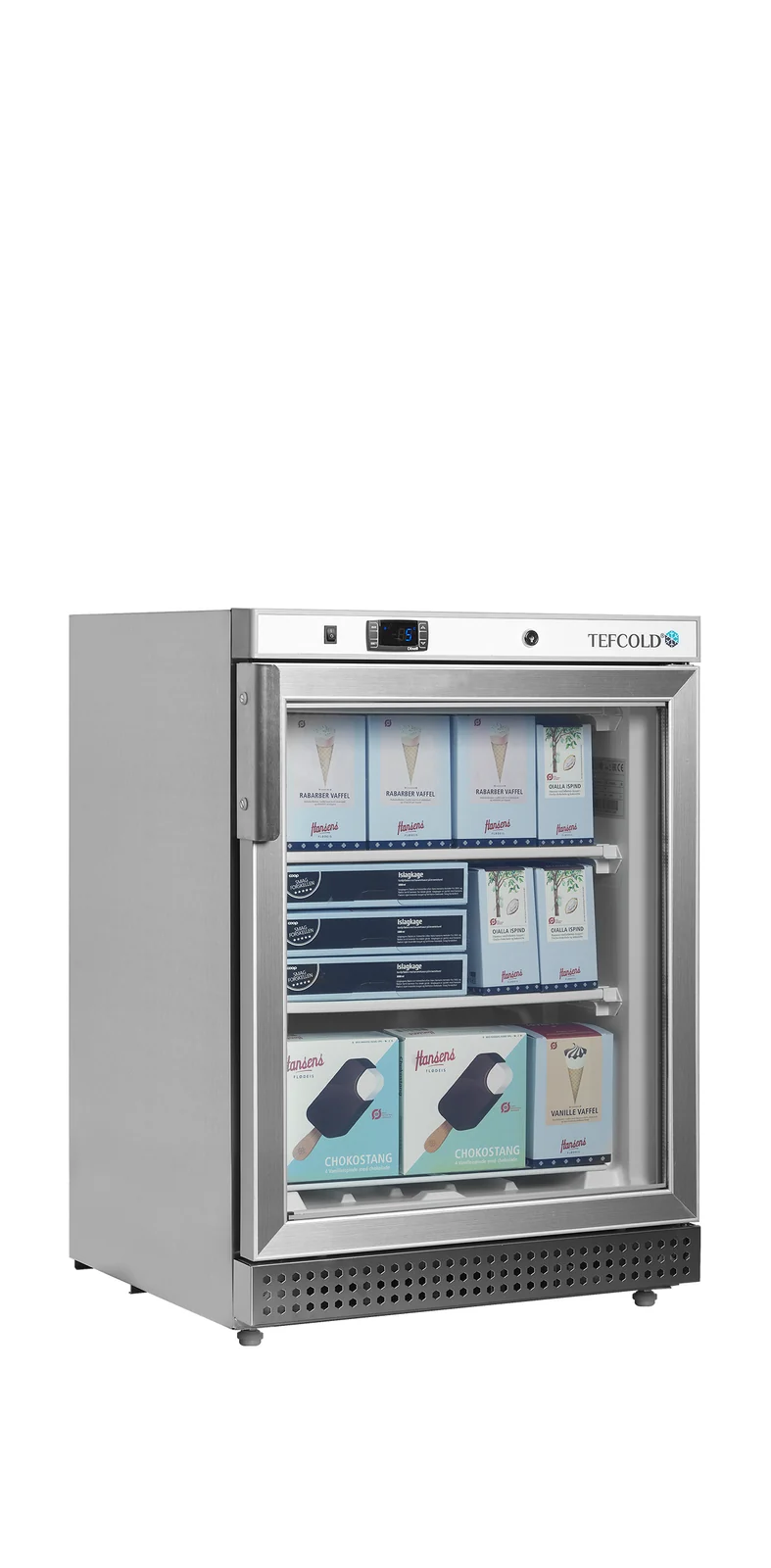 TEFCOLD - mrazicí skříň prosklené dveře, nerez UF 200 SG