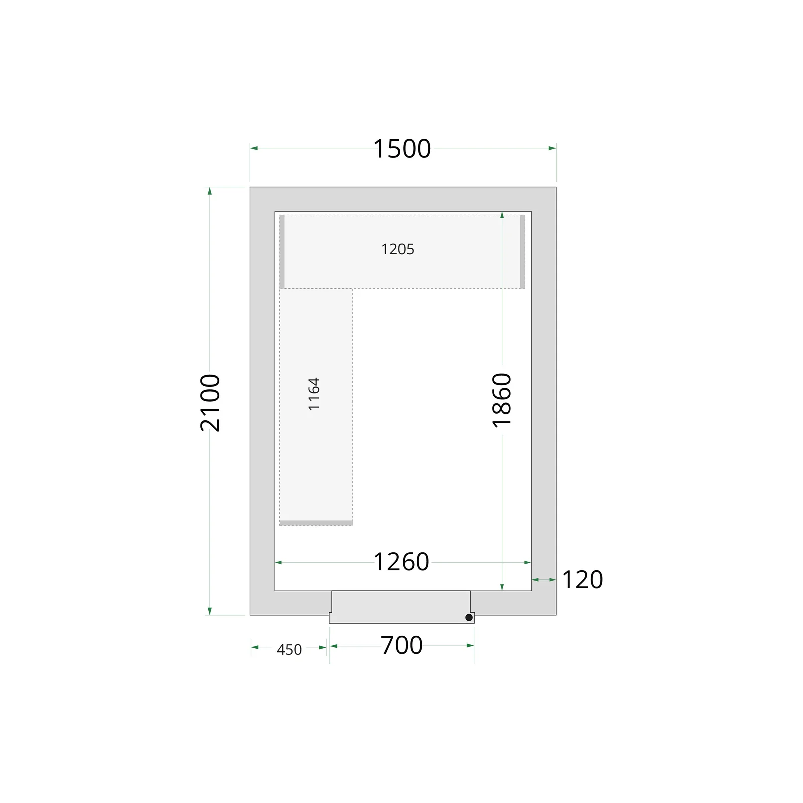 TEFCOLD - panely ke stavebnicovým boxům 120 mm CR 150x210x220