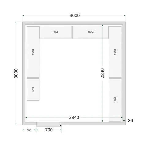 TEFCOLD - panely ke stavebnicovým boxům 80 mm CR 300x300x220