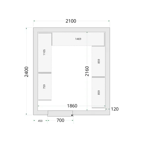TEFCOLD - panely ke stavebnicovým boxům 120 mm CR 210x240x220