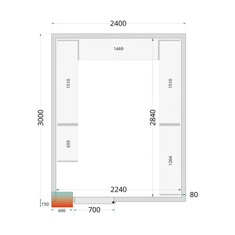TEFCOLD - policový regálový modul – sada CRPF2430