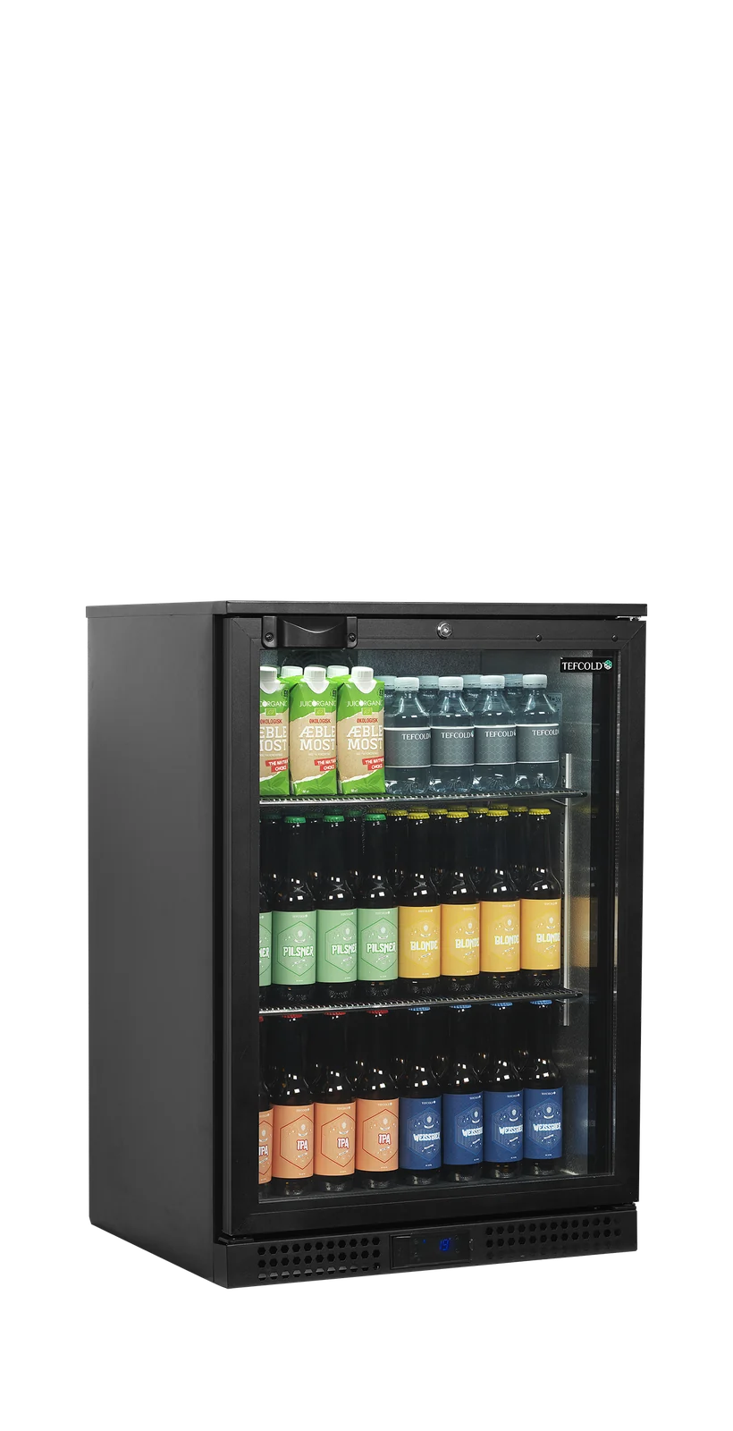TEFCOLD - minibar prosklené křídlové dveře, černá BA16H