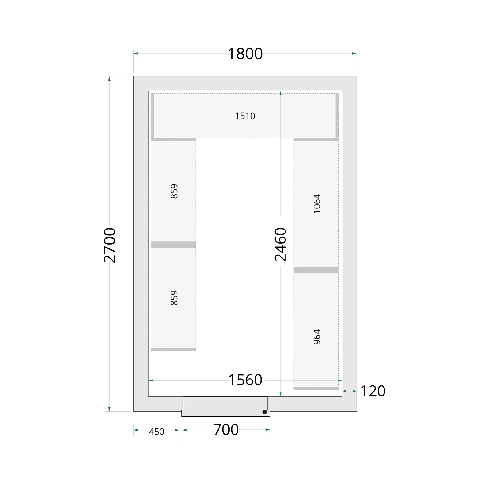 TEFCOLD - panely ke stavebnicovým boxům 120 mm CR 180x270x220